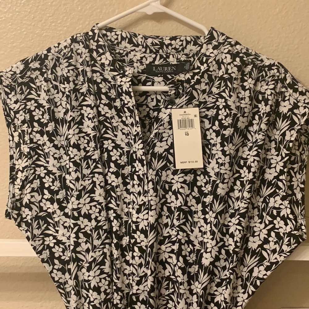Lauren Ralph Lauren floral crepe sleeveless dress size 12.